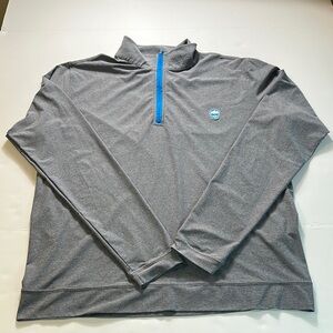 Swag Mens 1/4 Zip Pullover Size Large Golf Skull Gray Mock Neck
